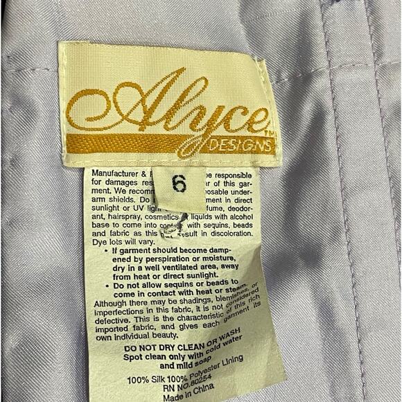 Vintage Alyce Prom Dress 6 Maxi Gown Fairy Y2K Silk Bead Strapless Purple Ombre - Picture 11 of 12